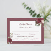 Moody Floral Fine Art Wedding RSVP Card Begleitkarte (Stehend Vorderseite)
