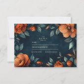 Moody Floral Gothic RSVP Karte (Vorderseite)