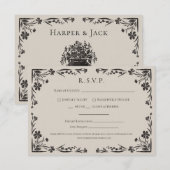 Moody floral gothic Wedding Wedding RSVP Card Karte (Vorne/Hinten)