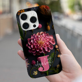 Moody Floral Mit Monogramm Case-Mate iPhone Hülle