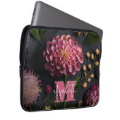 Moody Floral Mit Monogramm Laptopschutzhülle (Vorne Rechts)