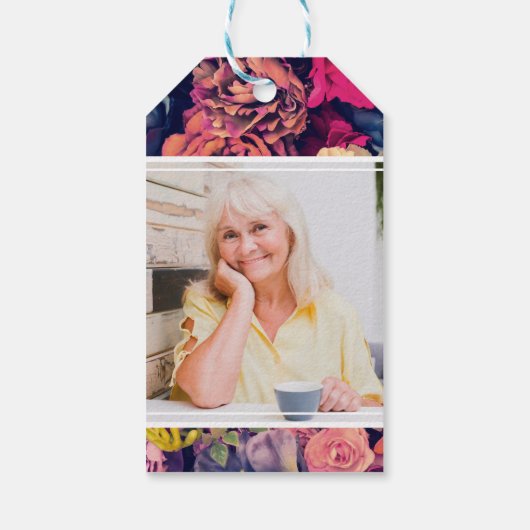 Moody floral Muster Seed Packet Gedenkfeier Beerdi Geschenkanhänger (Rückseite)