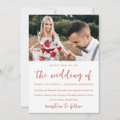 Moody Floral Pattern Foto Wedding Einladung (Vorderseite)