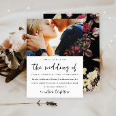 Moody Floral Pattern Foto Wedding Einladung