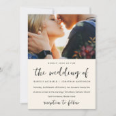 Moody Floral Pattern Foto Wedding Einladung (Vorderseite)