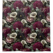 Moody Floral Pattern with Dahlias and Calla Lilies Duschvorhang (Vorderseite)