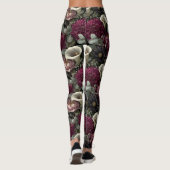 Moody Floral Pattern with Dahlias and Calla Lilies Leggings (Rückseite)