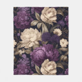 Moody Floral Peonies Lila Cream Gothic Fleecedecke (Vorderseite)