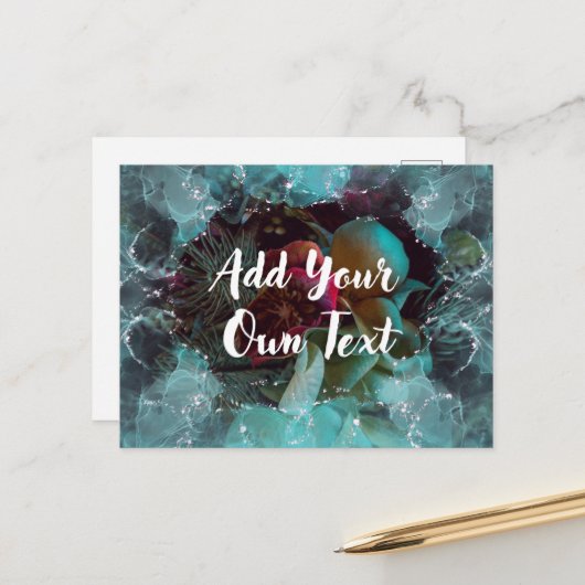 Moody Floral Postcard - Fügen Sie Ihren eigenen Te Postkarte (Vorderseite/Rückseite Beispiel)