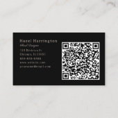 Moody floral QR Code Business Card Floral Visitenkarte (Rückseite)