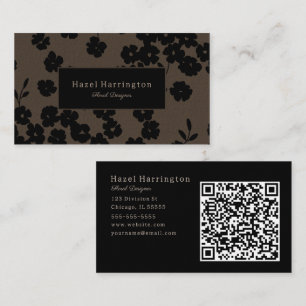 Moody floral QR Code Business Card Floral Visitenkarte