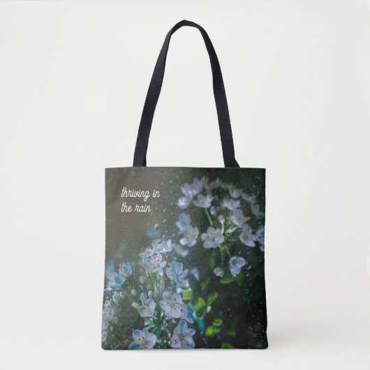Moody Floral Rain (customizable text) Tasche (Vorderseite)