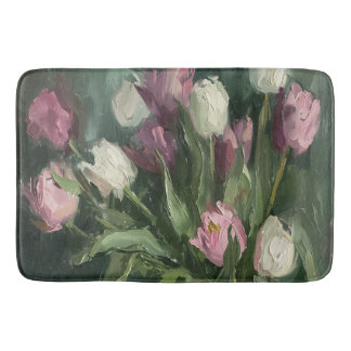 Moody Floral Tulips Badematte