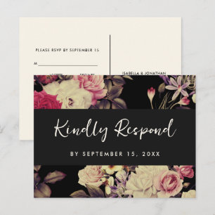 Moody Floral UAwg Hübsch Script Auswahl Einladungspostkarte