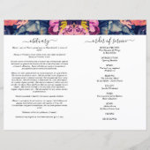 Moody Floral Watercolor Foto Beerdigung Programm (Rückseite)