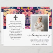 Moody Floral Watercolor Foto Beerdigung Programm (Vorne/Hinten)