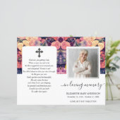 Moody Floral Watercolor Foto Beerdigung Programm (Stehend Vorderseite)