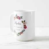 Moody Floral Watercolor Wreath Bridesmaid Kaffeetasse (Vorderseite Links)