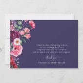 Moody Floral Wedding Dankeskarte (Rückseite)