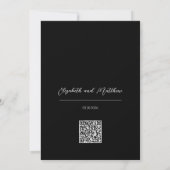 Moody Floral Wedding Einladung mit QR-Code (Rückseite)
