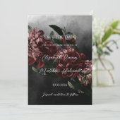 Moody Floral Wedding Save the Date with QR code Einladung (Stehend Vorderseite)