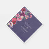 Moody Floral Wedding Serviette (Ecke)