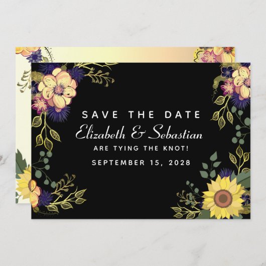 Moody Floral Wedding speichern das Datum Save The Date (Vorne/Hinten)
