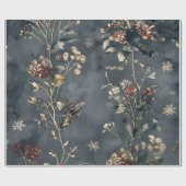 Moody Floral Winter Geschenkpapier (Flach)
