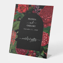 Moody Florals Arch Red Wedding Cards Geschenke