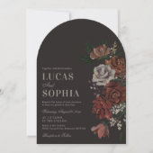 Moody Florals Arch Wedding Invitation Einladung (Vorderseite)