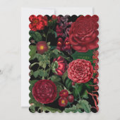 Moody Florals Black Arch Burgundy Red Wedding Einladung (Rückseite)