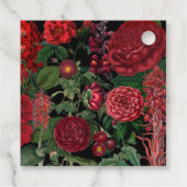 Moody Florals Black Arch Burgundy Red Wedding Geschenkanhänger (Rückseite)