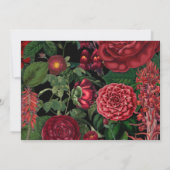 Moody Florals Black Arch Burgundy Red Wedding Save The Date (Rückseite)