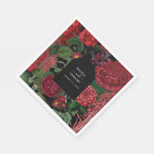 Moody Florals Black Arch Burgundy Red Wedding Serviette (Ecke)