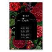 Moody Florals Black Arch Burgundy Red Wedding Tischnummer (Rückseite)