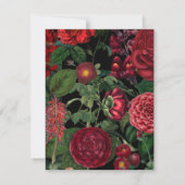 Moody Florals Black & Burgundy Vintag Monogram Dankeskarte (Rückseite)