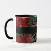 Moody Florals Black & Burgundy Vintag Monogram Tasse (Links)