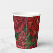 Moody Florals Black & Burgundy Vintag Pappbecher (Rechts)