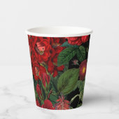 Moody Florals Black & Burgundy Vintag Pappbecher (Vorderseite)