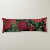 Moody Florals Black & Burgundy Vintag Seitenschläferkissen (Rückseite)