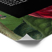 Moody Florals Black Burgundy Wedding Chart Poster (Ecke)