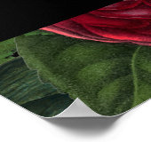 Moody Florals Black Burgundy Wedding Chart Poster (Ecke)