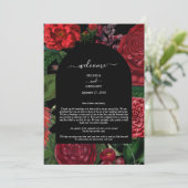 Moody Florals Burgundy Wedding Itinerary Program Programm (Stehend Vorderseite)