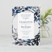 Moody Florals Wasserfarbenhochzeit Einladung (Stehend Vorderseite)