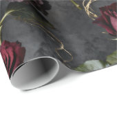 Moody Flower Dark Floral Gift Geschenkpapier (Rolleneckpunkt)