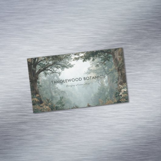 Moody Foggy Forest Mystical Deep Woods Magnetische Visitenkarte (Beispiel)