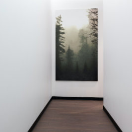 Moody Foggy Treescape Landschaftsbild Malerei Leinwanddruck