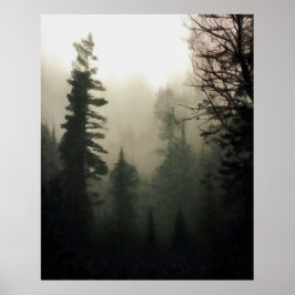 Moody Foggy Treescape Landschaftsbild Malerei Poster
