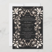 Moody Forest Botanical Monogram Classic Wedding Einladung (Vorderseite)