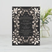 Moody Forest Botanical Monogram Classic Wedding Einladung (Stehend Vorderseite)